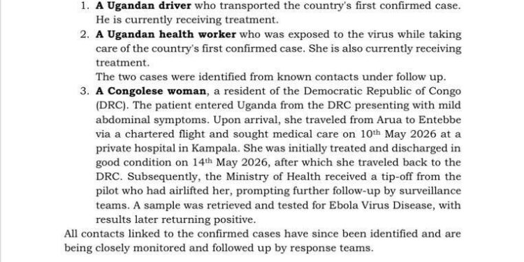 Ebola outbreak, uganda confirms 3 cases